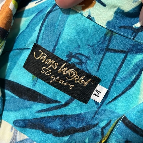 Jams World Short Sleeve Button Down 50th Anniversary Rayon Shirt Size M - Picture 5 of 8